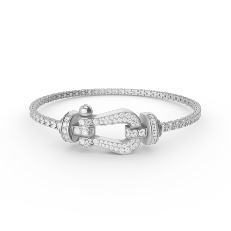[Clover Jewelry]FORCE  LARGE HORSESHOE FULL DIAMOND TENNIS BRACELET