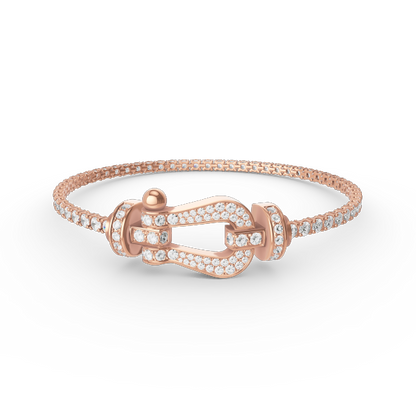 [Clover Jewelry]FORCE  LARGE HORSESHOE FULL DIAMOND TENNIS BRACELET
