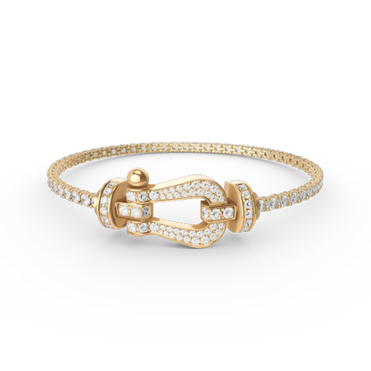 [Clover Jewelry]FORCE  LARGE HORSESHOE FULL DIAMOND TENNIS BRACELET